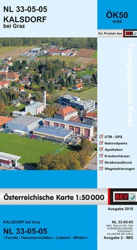 Abbildung von: BEV-Karte 4105, Kalsdorf bei Graz 1:50 000 - Bundesamt für Eich- und Vermessungswesen Marketing und Vertrieb