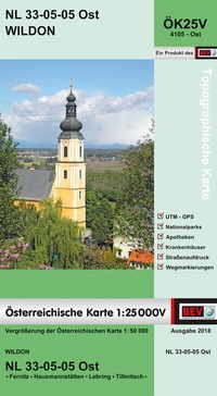 Abbildung von: BEV-Karte 4105-Ost, Wildon 1:25 000V - Bundesamt für Eich- und Vermessungswesen Marketing und Vertrieb