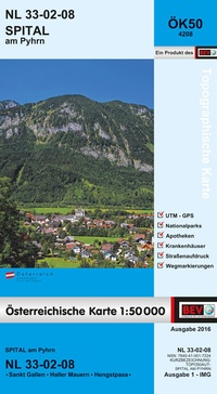 Abbildung von: BEV-Karte 4208, Spital am Pyhrn 1:50 000 - Bundesamt für Eich- und Vermessungswesen Marketing und Vertrieb
