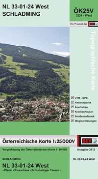 Abbildung von: BEV-Karte 3224-West, Schladming 1:25 000V - Bundesamt für Eich- und Vermessungswesen Marketing und Vertrieb