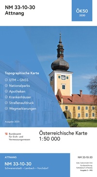Abbildung von: BEV-Karte 3330, Attnang 1:50 000 - Bundesamt für Eich- und Vermessungswesen Marketing und Vertrieb