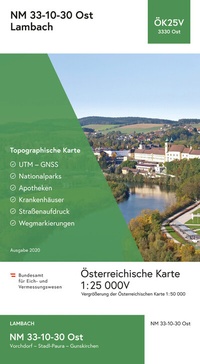 Abbildung von: BEV-Karte 3330-Ost, Lambach 1:25 000V - Bundesamt für Eich- und Vermessungswesen Marketing und Vertrieb