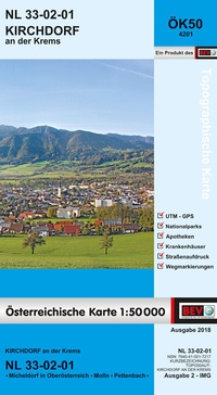 Abbildung von: BEV-Karte 4201, Kirchdorf an der Krems 1:50 000 - Bundesamt für Eich- und Vermessungswesen Marketing und Vertrieb