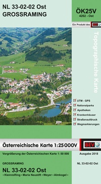 Abbildung von: BEV-Karte 4202-Ost, Großraming 1:25 000V - Bundesamt für Eich- und Vermessungswesen Marketing und Vertrieb