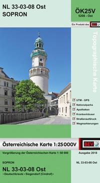 Abbildung von: BEV-Karte 5208-Ost, Sopron 1:25 000V - Bundesamt für Eich- und Vermessungswesen Marketing und Vertrieb