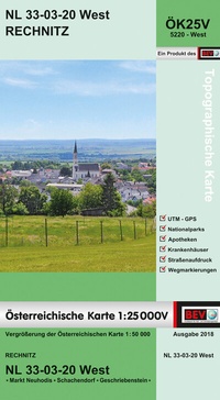 Abbildung von: BEV-Karte 5220-West, Rechnitz 1:25 000V - Bundesamt für Eich- und Vermessungswesen Marketing und Vertrieb