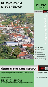 Abbildung von: BEV-Karte 5225-Ost, Stegersbach 1:25 000V - Bundesamt für Eich- und Vermessungswesen Marketing und Vertrieb