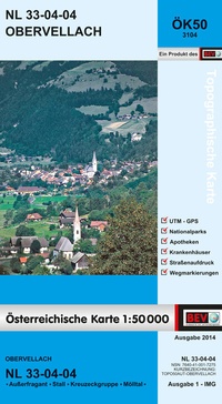 Abbildung von: BEV-Karte 3104, Obervellach 1:50 000 - Bundesamt für Eich- und Vermessungswesen Marketing und Vertrieb