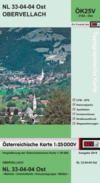 Abbildung von: BEV-Karte 3104-Ost, Obervellach 1:25 000V - Bundesamt für Eich- und Vermessungswesen Marketing und Vertrieb
