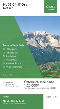 Abbildung von: BEV-Karte 3117-Ost, Nötsch 1:25 000V - Bundesamt für Eich- und Vermessungswesen Marketing und Vertrieb