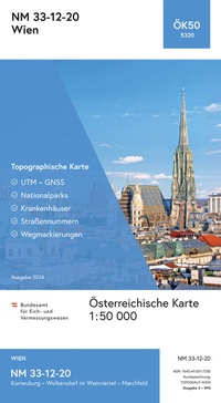 Abbildung von: BEV-Karte 5320, Wien 1:50 000 - Bundesamt für Eich- und Vermessungswesen Marketing und Vertrieb