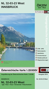Abbildung von: BEV-Karte 2223-West, Innsbruck 1:25 000V - Bundesamt für Eich- und Vermessungswesen Marketing und Vertrieb