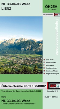 Abbildung von: BEV-Karte 3103-West, Lienz 1:25 000V - Bundesamt für Eich- und Vermessungswesen Marketing und Vertrieb