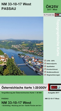 Abbildung von: BEV-Karte 3317-West, Passau 1:25 000V - Bundesamt für Eich- und Vermessungswesen Marketing und Vertrieb