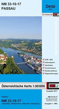 Abbildung von: BEV-Karte 3317, Passau 1:50 000 - Bundesamt für Eich- und Vermessungswesen Marketing und Vertrieb