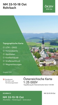 Abbildung von: BEV-Karte 3318-Ost, Rohrbach 1:25 000V - Bundesamt für Eich- und Vermessungswesen Marketing und Vertrieb
