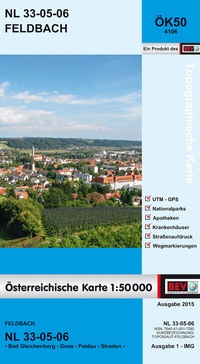 Abbildung von: BEV-Karte 4106, Feldbach 1:50 000 - Bundesamt für Eich- und Vermessungswesen Marketing und Vertrieb