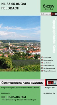 Abbildung von: BEV-Karte 4106-Ost, Feldbach 1:25 000V - Bundesamt für Eich- und Vermessungswesen Marketing und Vertrieb