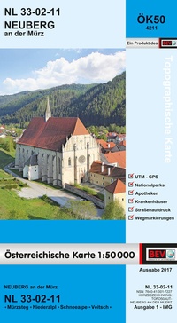 Abbildung von: BEV-Karte 4211, Neuberg an der Mürz 1:50 000 - Bundesamt für Eich- und Vermessungswesen Marketing und Vertrieb