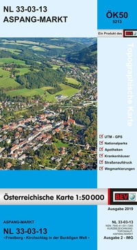 Abbildung von: BEV-Karte 5213, Aspang-Markt 1:50 000 - Bundesamt für Eich- und Vermessungswesen Marketing und Vertrieb