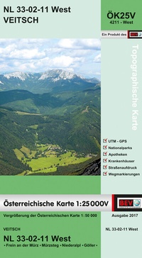 Abbildung von: BEV-Karte 4211-West, Veitsch 1:25 000V - Bundesamt für Eich- und Vermessungswesen Marketing und Vertrieb
