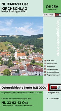 Abbildung von: BEV-Karte 5213-Ost, Kirchschlag in der Buckligen Welt 1:25 000V - Bundesamt für Eich- und Vermessungswesen Marketing und Vertrieb