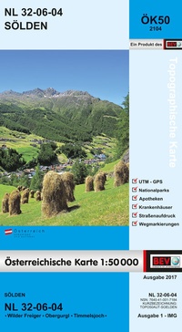 Abbildung von: BEV-Karte 2104, Sölden 1:50 000 - Bundesamt für Eich- und Vermessungswesen Marketing und Vertrieb