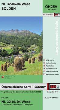 Abbildung von: BEV-Karte 2104-West, Sölden 1:25 000V - Bundesamt für Eich- und Vermessungswesen Marketing und Vertrieb