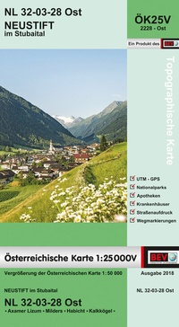 Abbildung von: BEV-Karte 2228-Ost, Neustift im Stubaital 1:25 000V - Bundesamt für Eich- und Vermessungswesen Marketing und Vertrieb