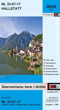 Abbildung von: BEV-Karte 3217, Hallstatt 1:50 000 - Bundesamt für Eich- und Vermessungswesen Marketing und Vertrieb