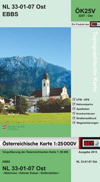 Abbildung von: BEV-Karte 3207-Ost, Ebbs 1:25 000V - Bundesamt für Eich- und Vermessungswesen Marketing und Vertrieb