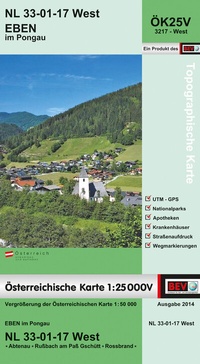 Abbildung von: BEV-Karte 3217-West, Eben im Pongau 1:25 000V - Bundesamt für Eich- und Vermessungswesen Marketing und Vertrieb