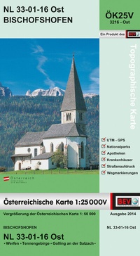Abbildung von: BEV-Karte 3216-Ost, Bischofshofen 1:25 000V - Bundesamt für Eich- und Vermessungswesen Marketing und Vertrieb