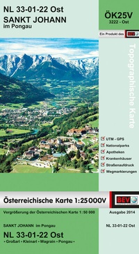 Abbildung von: BEV-Karte 3222-Ost, Sankt Johann im Pongau 1:25 000V - Bundesamt für Eich- und Vermessungswesen Marketing und Vertrieb