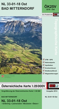 Abbildung von: BEV-Karte 3218-Ost, Bad Mitterndorf 1:25 000V - Bundesamt für Eich- und Vermessungswesen Marketing und Vertrieb