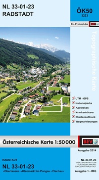 Abbildung von: BEV-Karte 3223, Radstadt 1:50 000 - Bundesamt für Eich- und Vermessungswesen Marketing und Vertrieb