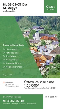 Abbildung von: BEV-Karte 4205-Ost, St. Aegyd am Neuwalde 1:25 000V - Bundesamt für Eich- und Vermessungswesen Marketing und Vertrieb