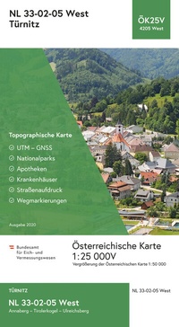 Abbildung von: BEV-Karte 4205-West, Türnitz 1:25 000V - Bundesamt für Eich- und Vermessungswesen Marketing und Vertrieb