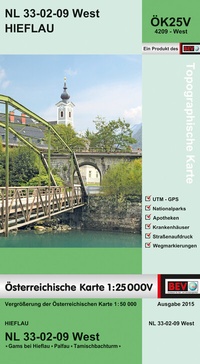 Abbildung von: BEV-Karte 4209-West, Hieflau 1:25 000V - Bundesamt für Eich- und Vermessungswesen Marketing und Vertrieb