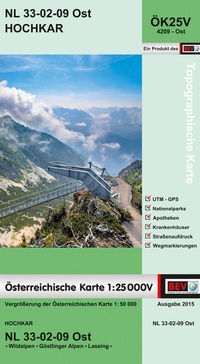 Abbildung von: BEV-Karte 4209-Ost, Hochkar 1:25 000V - Bundesamt für Eich- und Vermessungswesen Marketing und Vertrieb