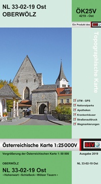 Abbildung von: BEV-Karte 4219-Ost, Oberwölz 1:25 000V - Bundesamt für Eich- und Vermessungswesen Marketing und Vertrieb