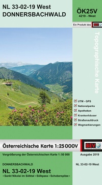 Abbildung von: BEV-Karte 4219-West, Donnersbachwald 1:25 000V - Bundesamt für Eich- und Vermessungswesen Marketing und Vertrieb