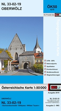 Abbildung von: BEV-Karte 4219, Oberwölz 1:50 000 - Bundesamt für Eich- und Vermessungswesen Marketing und Vertrieb