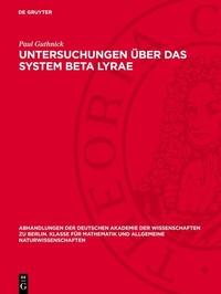 Abbildung von: Untersuchungen über das System Beta Lyrae - De Gruyter