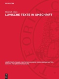 Cover: Luvische Texte in Umschrift - De Gruyter