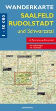 Cover: Wanderkarte Saalfeld, Rudolstadt und Schwarzatal - gr&uuml;nes herz