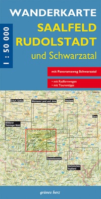 Abbildung von: Wanderkarte Saalfeld, Rudolstadt und Schwarzatal - grünes herz