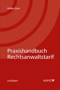 Bild: Praxishandbuch Rechtsanwaltstarif - Manz