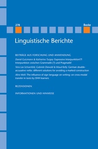 Abbildung von: Linguistische Berichte Heft 278 - Buske, H