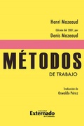 Cover: M&eacute;todos de trabajo. m&eacute;thodes de travail. traducci&oacute;n - Universidad Externado